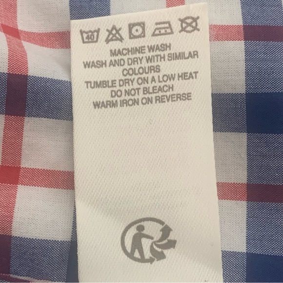 BODEN Casual Button Front Shirt Cotton Plaid Red White & Blue Poplin Preppy - Picture 9 of 14